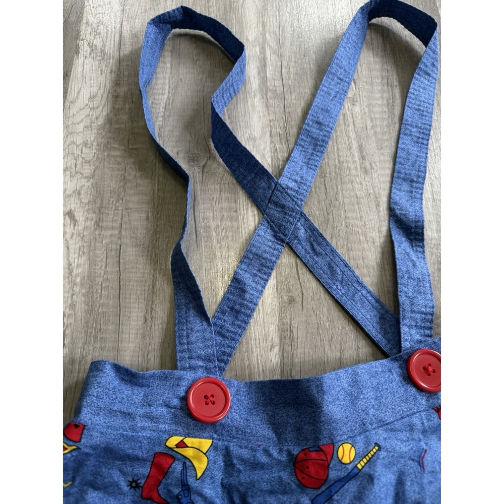 Spirit Halloween Chucky Costume skirt womens Medium 30" waist suspenders blue - Picture 5 of 16